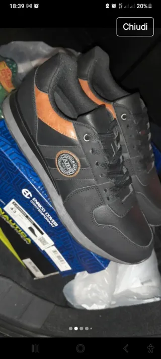 Sneakers Pelle Italzero N44 Nero/Marrone