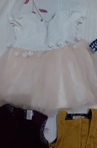 Lote Ropa Niña Vestidos y Petos 9m a 18m