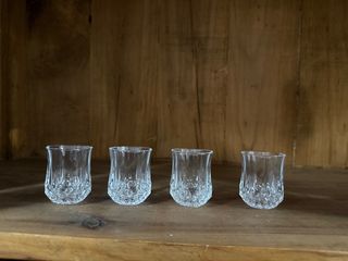 Vasos de chupito de cristal tallado (4 uds)
