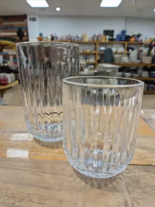 Set 12 Vasos Cristal Grandes y Pequeños