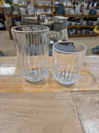 Set 12 Vasos Cristal Grandes y Pequeños