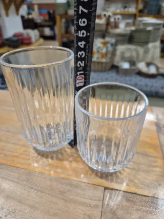 Set 12 Vasos Cristal Grandes y Pequeños