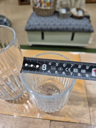 Set 12 Vasos Cristal Grandes y Pequeños