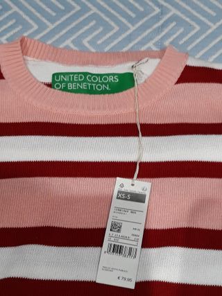 Jersey Benetton Rayas Talla S Nuevo con Etiqueta