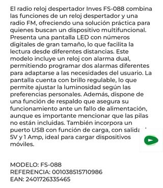 Radio Despertador Inves Negro