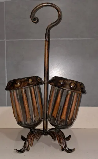 Botellero 2 botellas metal