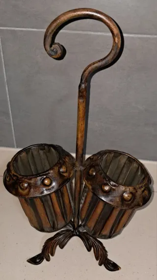 Botellero 2 botellas metal