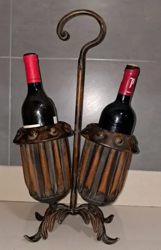 Botellero 2 botellas metal