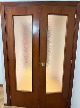 REGALO Puertas madera maciza y doble de cristal