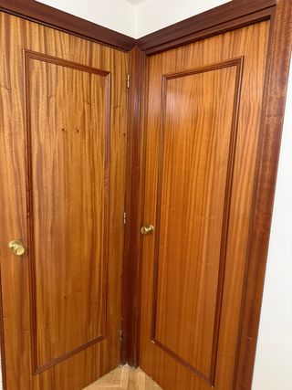 REGALO Puertas madera maciza y doble de cristal