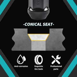 ZOFFI Tuercas de rueda M12 x 1,5 de color negro pa