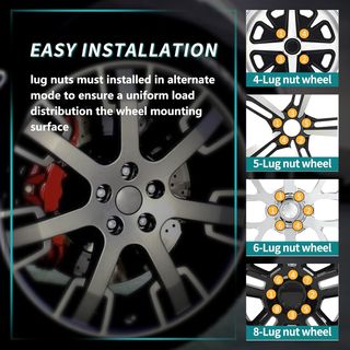 ZOFFI Tuercas de rueda M12 x 1,5 de color negro pa