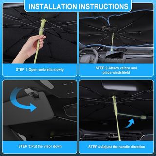 Parasol Coche Delantero, Parasol Paraguas Coche De