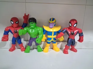 Figuras Marvel: Spiderman, Hulk y Thanos