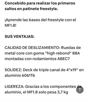 Patinete Freestyle Oxelo MF 1.8