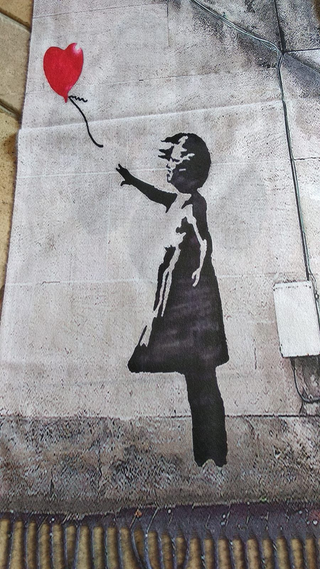 Stola Banksy Ragazza con Palloncino Double Face