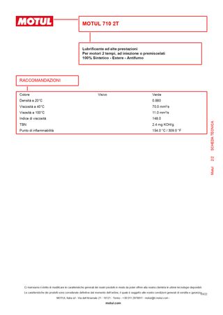 4 LITRI OLIO MOTORE MOTUL 710 MOTO 2T 04MO01