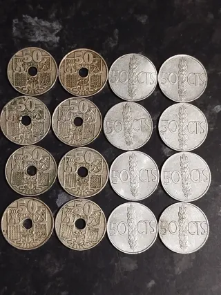 Lote 16 monedas 50 céntimos