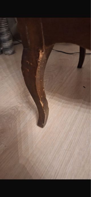 Mesita auxiliar antigua madera para restaurar