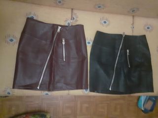 Minifalda cuero Stradivarius T38