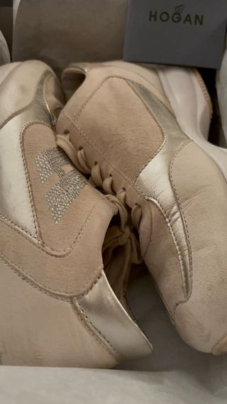 Hogan Interactive Pelle Scamosciata Beige/Oro 38.5