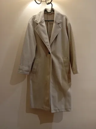 Abrigo paño beige talla M