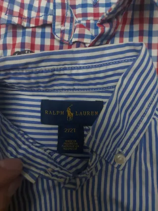 Camisa Tommy Hilfiger Niño Cuadros Rojo Azul