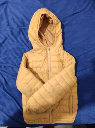 Chaqueta niño capucha beige/amarilla