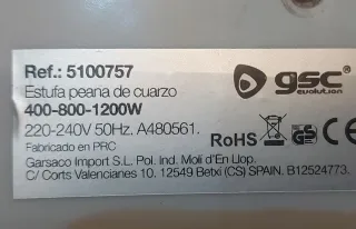 Lote 2 resistencias 400W cada una. Cuarzo.