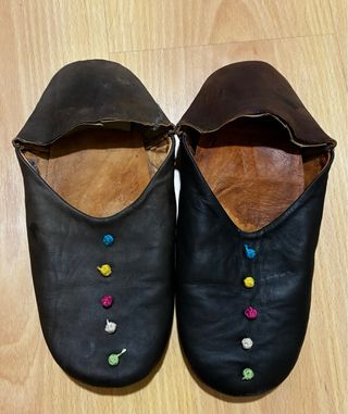 Babuchas de cuero compradas en Marruecos