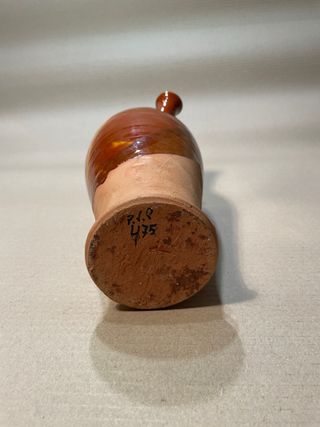 Jarrón Cerámico Vintage Marrón y Amarillo Ref002