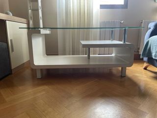 Mesa Comedor Cristal y 6 Sillas Madera