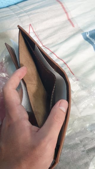 ☆ Cartera Hombre MenBense Piel Beige/Marrón