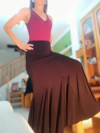 Falda Flamenca Negra  Talla L