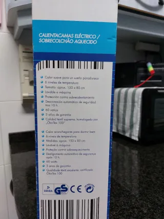 Calienta camas eléctrico / sobrecolchón