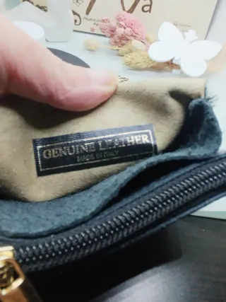 Monedero Piel Animal Print Negro/Verde