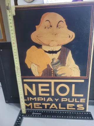 Cartel Netol Madera Reproducción Años 90