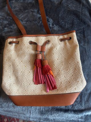 Bolso Mochila Parfois Beige y Marrón