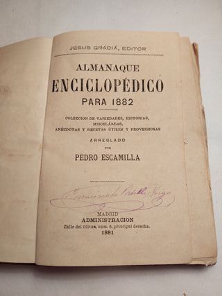ALMANAQUE ENCICLOPEDICO 1882