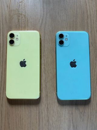 2 iPhone 11 Amarillo y Verde. Ambos de 64GB.