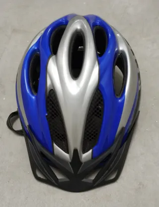 Casco Bici/Patinete KED Talla L Azul/Plata con luz