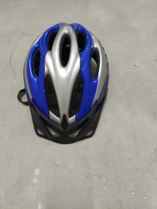 Casco Bici/Patinete KED Talla L Azul/Plata con luz