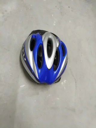 Casco Bici/Patinete KED Talla L Azul/Plata con luz