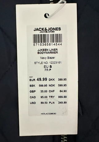 Chaleco Jack & Jones Azul Talla M