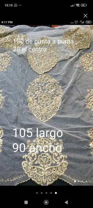 Manteletas Fallera Baturra Regional Doradas