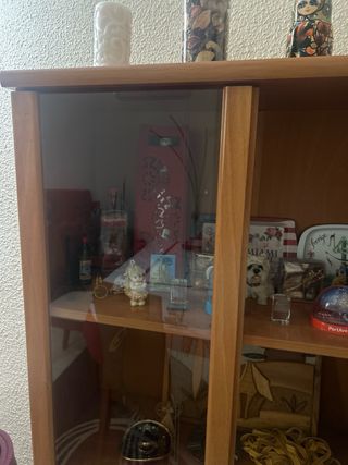 Vitrina de madera y cristal