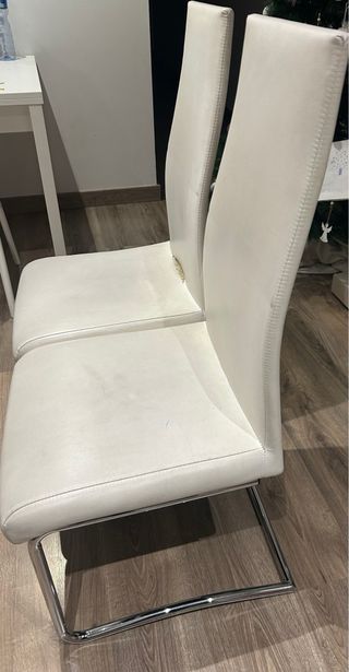 Juego de 2 sillas de comedor blancas