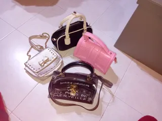 Set 4 Borsette Nere e Rosa