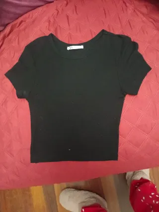 Camiseta Zara Negra Talla XS