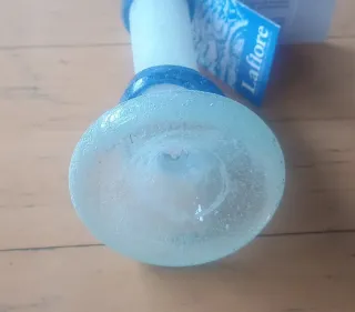 Candelabros de Vidrio Lafiore Azul y Transparente